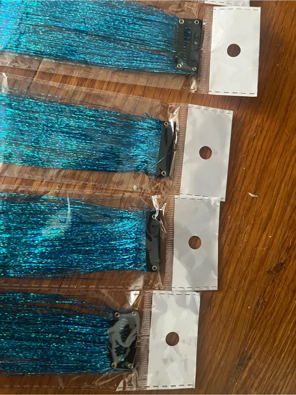Blue sparkling hair clips (qty-6)